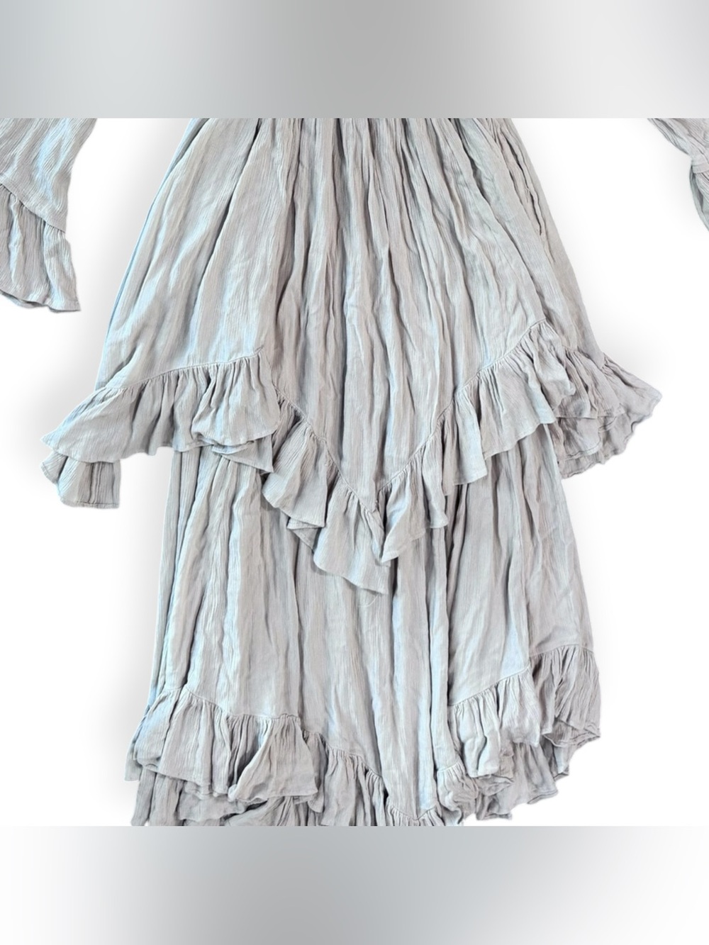 Free People Mamacita Ethereal Billowy Ruffle Tiered Fairy Hem Maxi Dress Med NWT - Picture 5 of 12